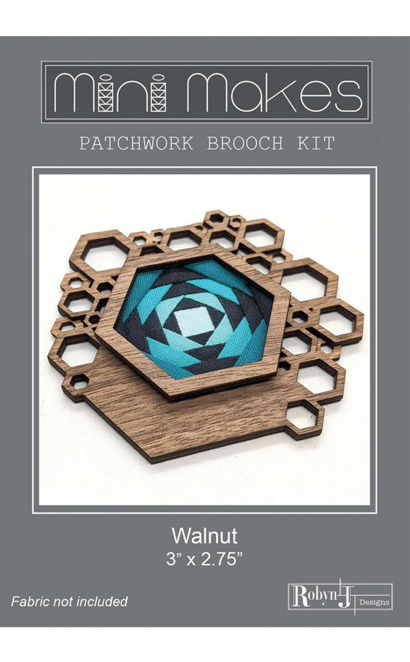 Mini Makes Brooch Hexagon Walnut