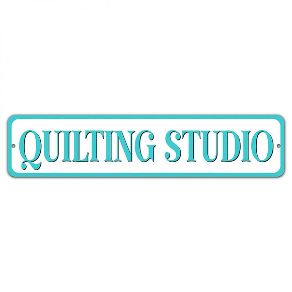 Quilting Studio Turquoise Sign