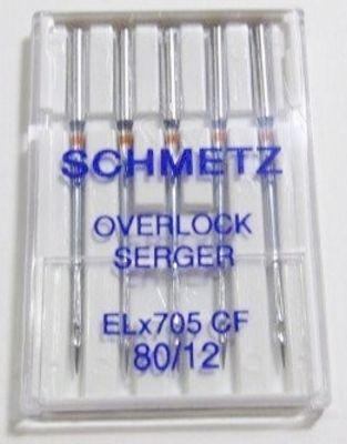 SCHMETZ ELx705 Aghi Misura 12/80 Per Coverlock/Overlock M/C Confezione 5 (411 SCHMETZ ELx705 Aghi Misura 12/80 Per Coverlock/Overlock M/C Confezione 5 (411
