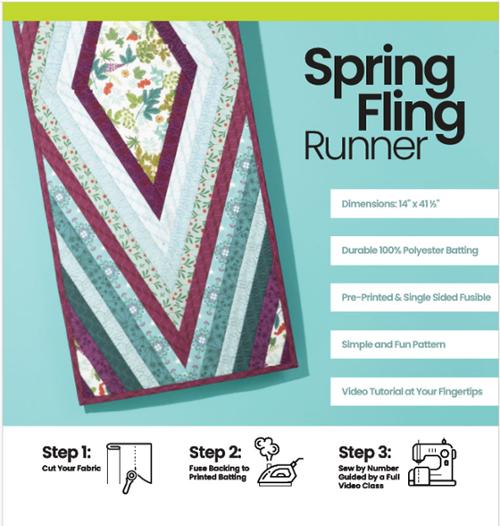 Spring Fling Runner Quilt As You Go Batting