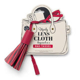 Lens Cloth Bag Tassel Burgundy
