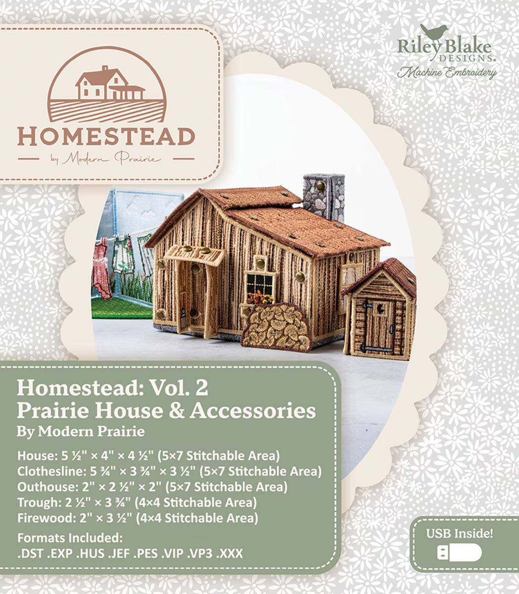 Homestead Prairie House Machine Embroidery Kit – Material Girls Quilt ...