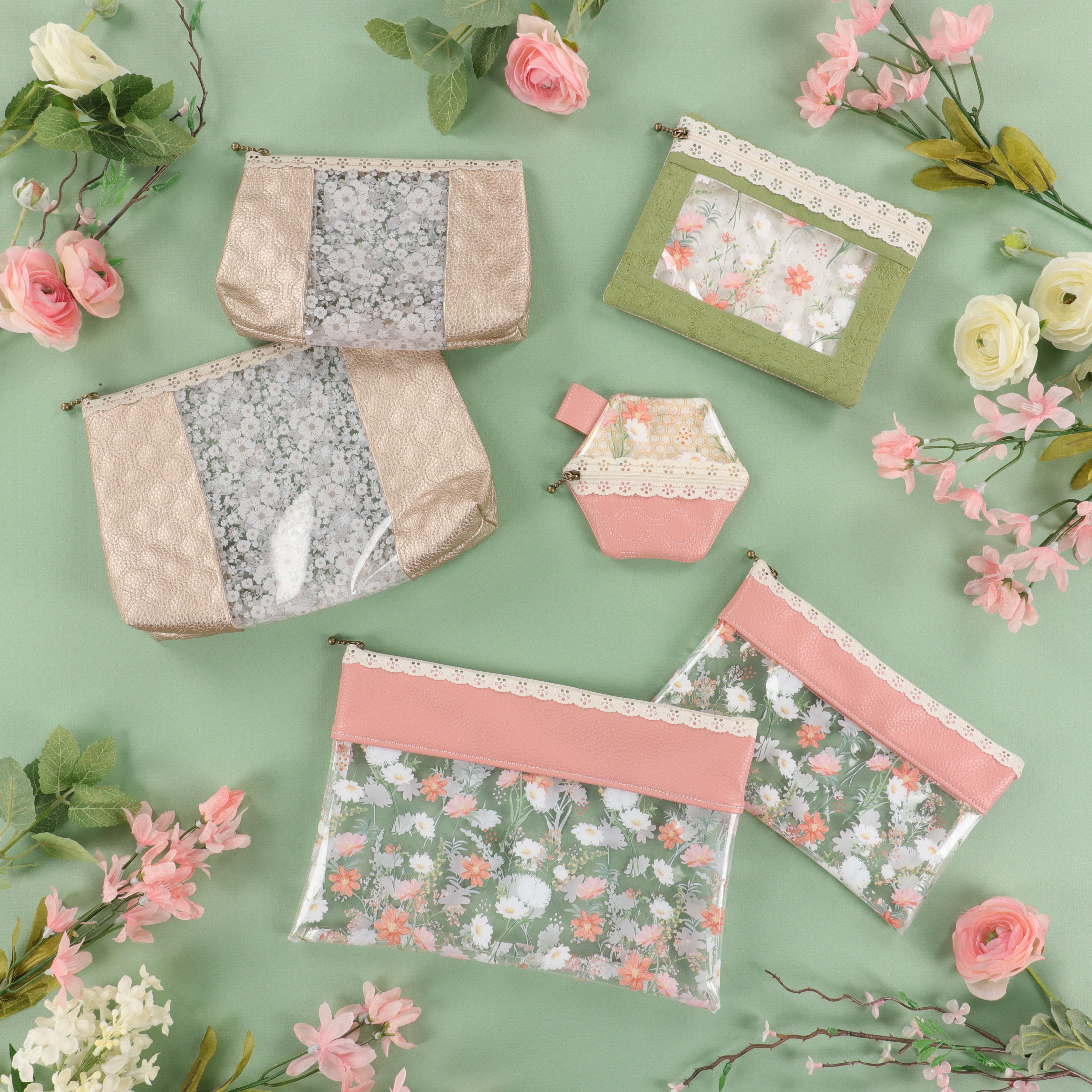 Peek-A-Bloom Zipper Pouches Design Collection