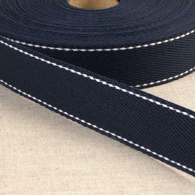 100% Cotton Webbing with Stitches, Navy