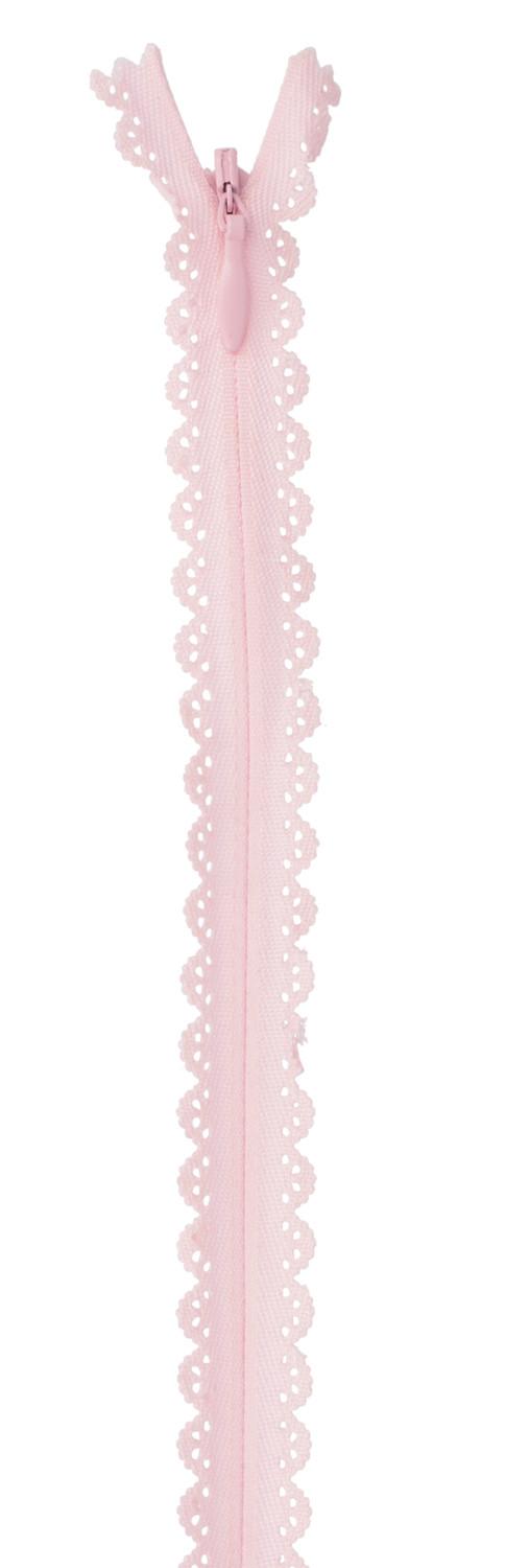 Lace Zipper 40cm Pink
