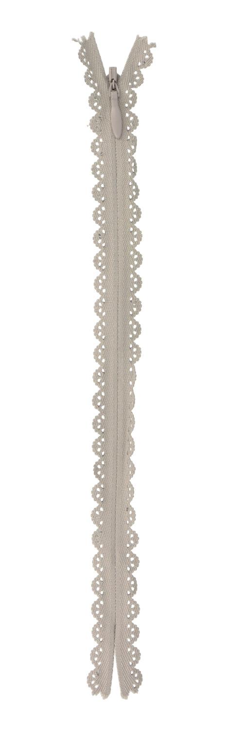 Lace Zipper 60cm Light Gray