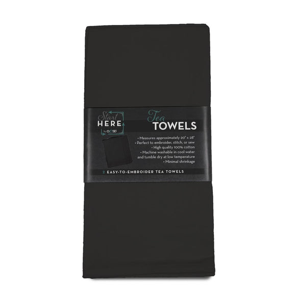 Tea Towel Black - 2 pack