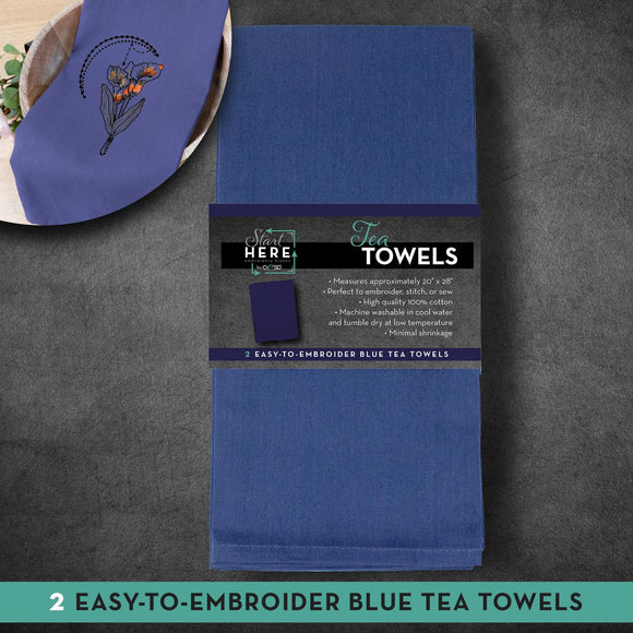 Tea Towel Blue - 2 pack