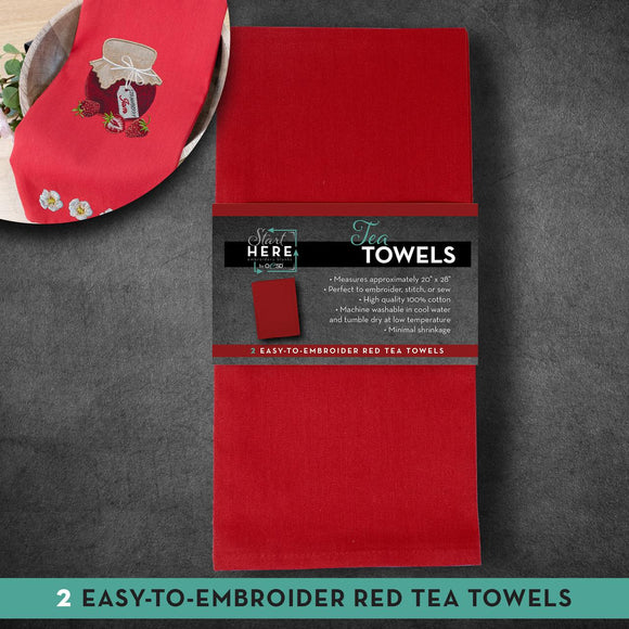 Tea Towel Red - 2 pack