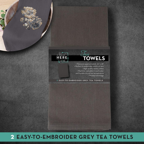 Tea Towel Gray - 2 pack