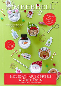 Holiday Jar Toppers and Gift Tags Embroidery Design Collection