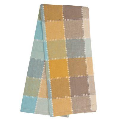 Plain Weave Color Block with Stitched Outlines Towel