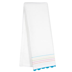 Plain Weave Towel with Multi Color Stitching and Rick Rack