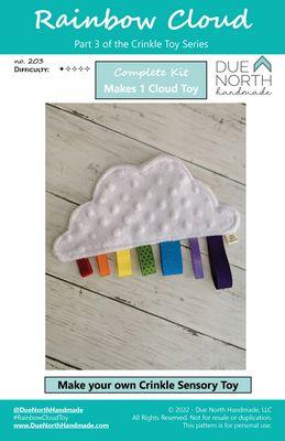 Rainbow Cloud Crinkle Toy Pattern and Kit