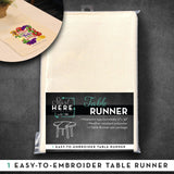 Start Here Easy to Embroider Table Runner Black